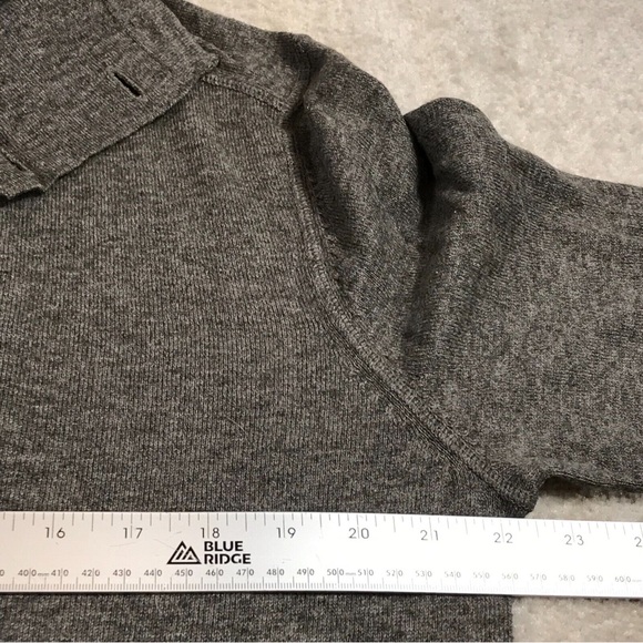 AllSaints Sweater Mens Large Pullover Button Front Alpha Hoody Gray Pocket - Picture 7 of 8